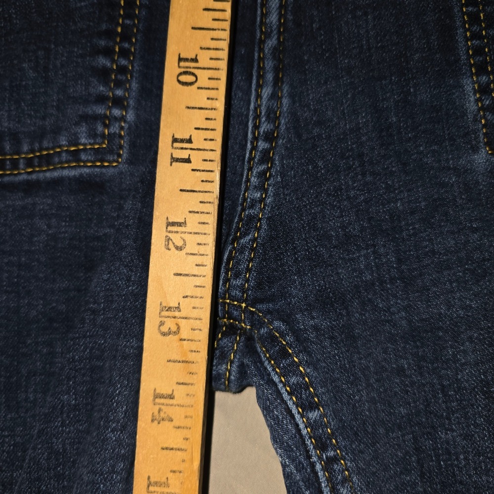AstroBettie Wide Leg Jeans 34 Womens Dark Wash Retro Rockabilly Patch Pocket - Picture 4 of 8